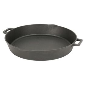 Bayou Classic&reg; 16-in Cast Iron Skillet with pour spouts and helper handles