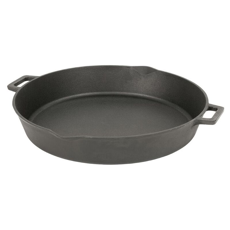Bayou Classic&reg; 16-in Cast Iron Skillet with pour spouts and helper handles image number 1