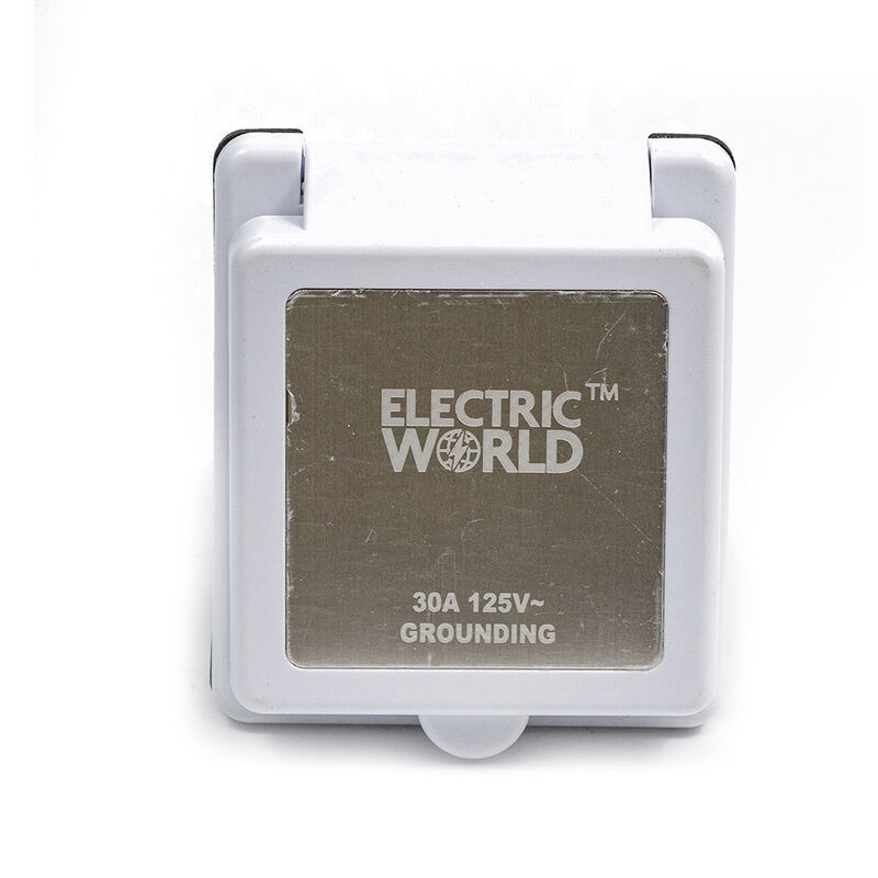  Electric World 30A RV Inlet in White w/Stainless Steel Cover image number 4