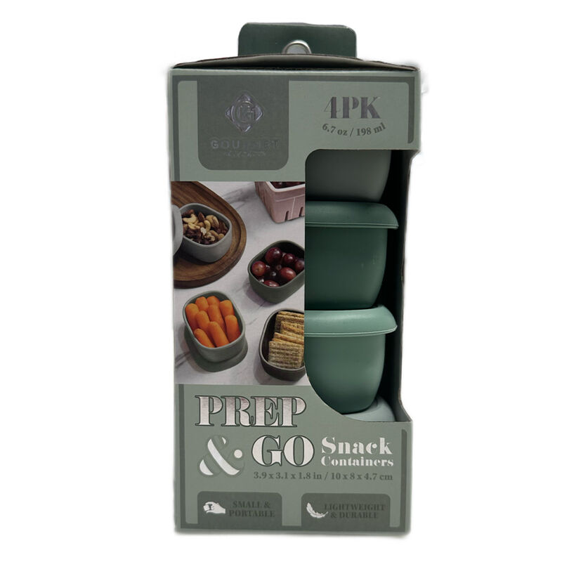 Gourmet Kitchen 6.7oz 4-pack Silicone Snack Set - Mercury