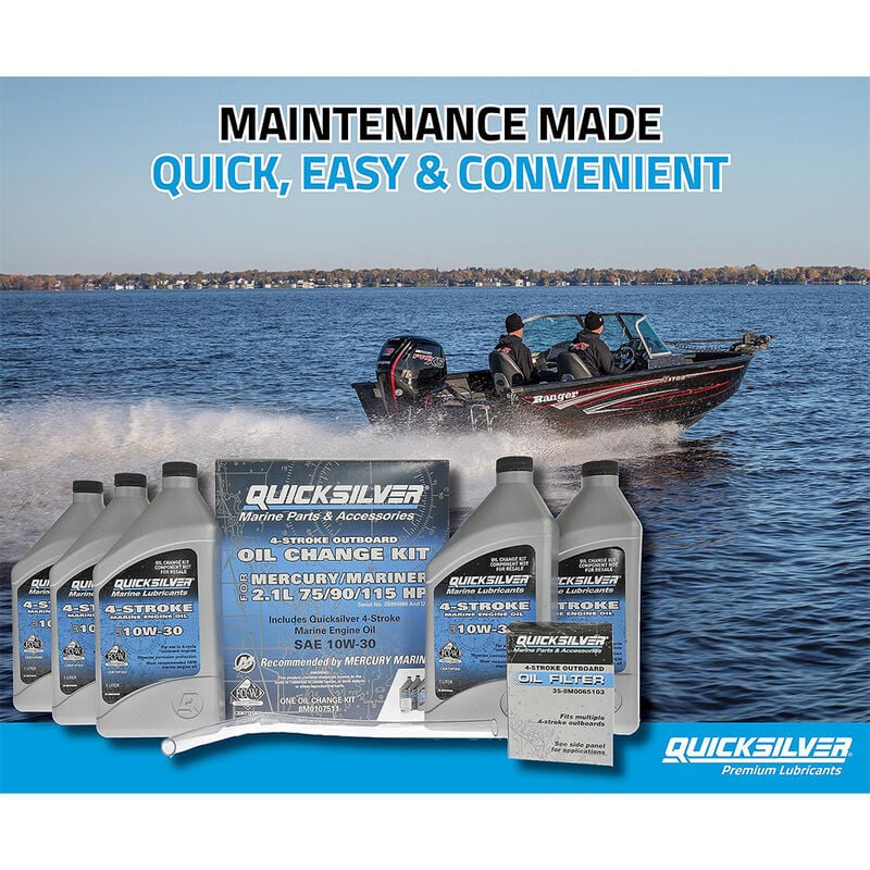 Quicksilver Oil Change Kit, 10W-30, Mercury 75-115 HP (2.1L) Engines image number 4