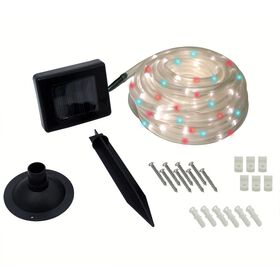 50 LED Red, White & Blue Solar Rope Light, 23'