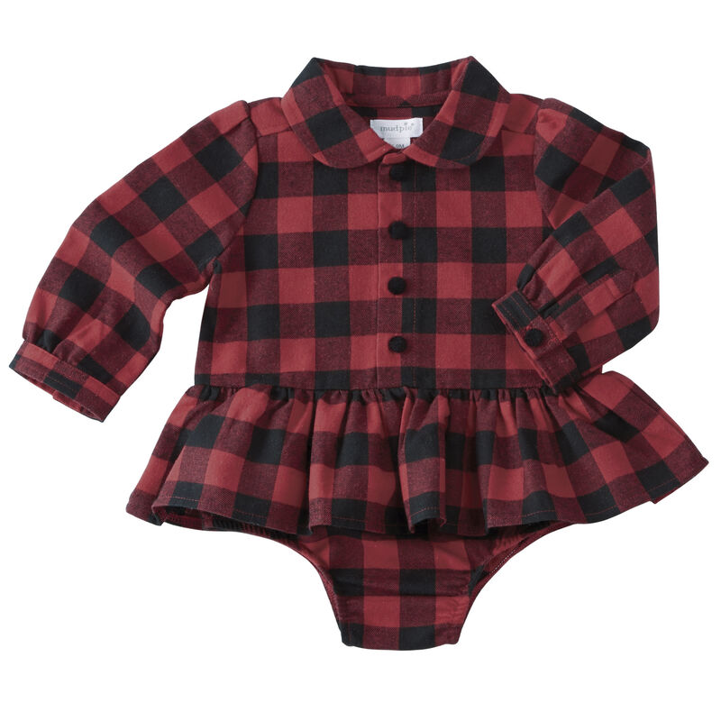 Mud pie Infant Girls' Buffalo Check Skirted Crawler One Piece image number 1