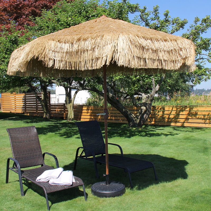 DestinationGear Palapa Tiki Whiskey 9' Patio Umbrella with Crank Lift and Easy Tilt image number 2