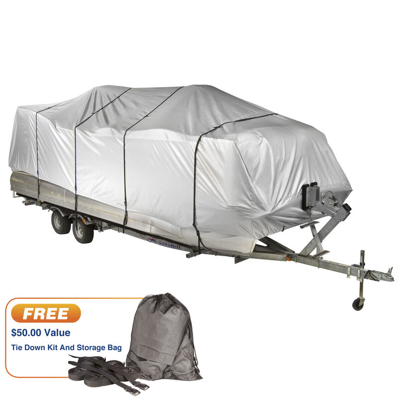 Covermate HD 600 Pontoon Boat Mooring And Storage Cover, 25'-28'L, 102" Max Beam image number 1
