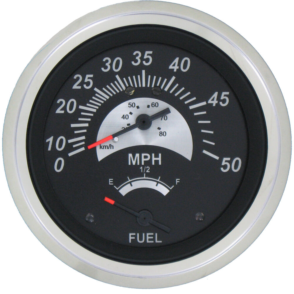 Sierra Black Sterling 3" Speedometer/Fuel Gauge Overton's