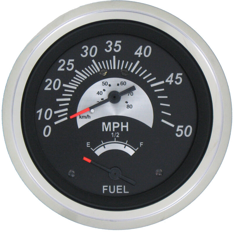 Sierra Black Sterling 3" Speedometer/Fuel Gauge Overton's