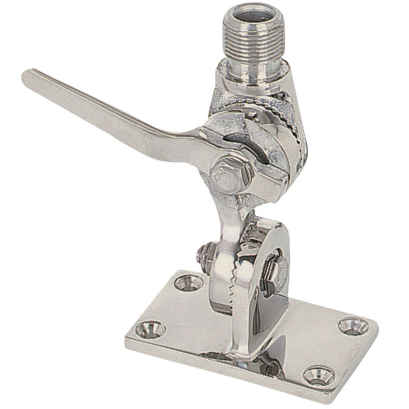 Stainless Steel Ratchet Antenna Deck Mount image number 1