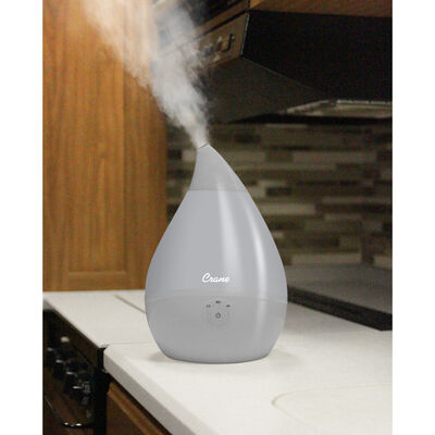Crane Droplet Ultrasonic Cool Mist Humidifier, Gray