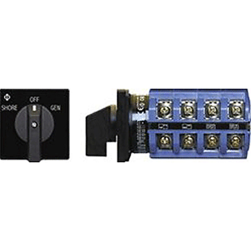 Blue Sea AC Source Selection Rotary Switch: 3 Sources, 4 Poles, 2+OFF Positions image number 1