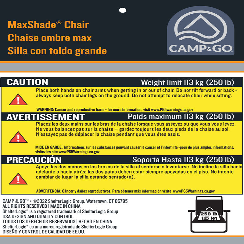 ShelterLogic Max Shade Quad Camping Chair image number 3