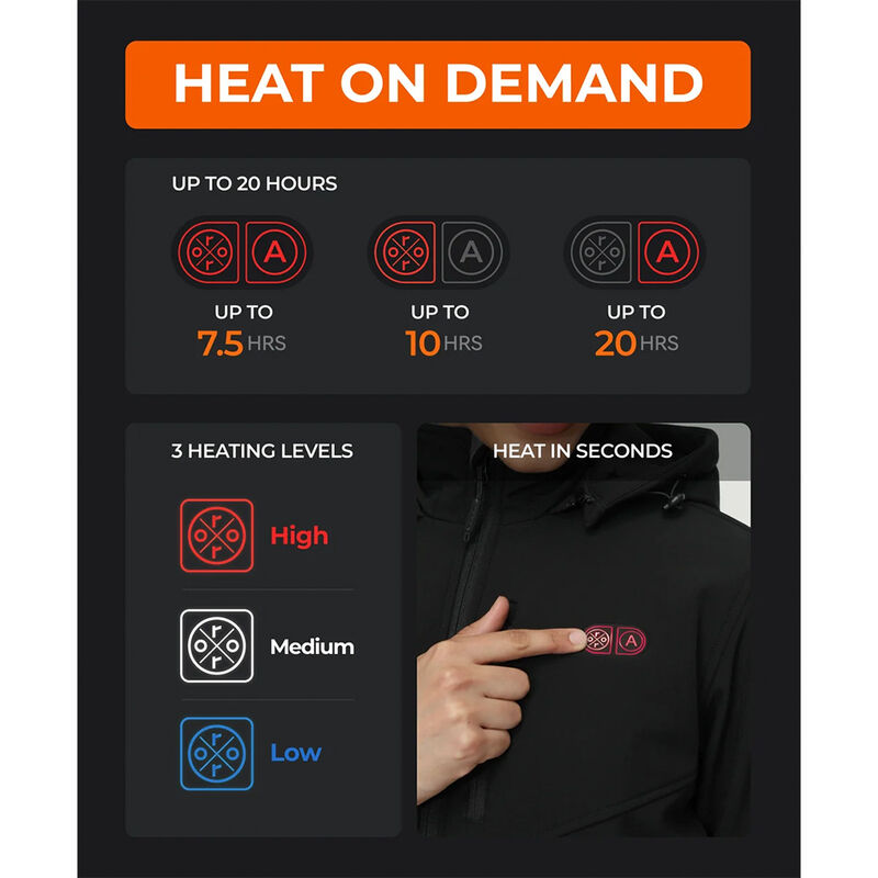 RORO Women's Heated Dual Control Jacket with 5 Heating Zones and Rechargeable Battery image number 3
