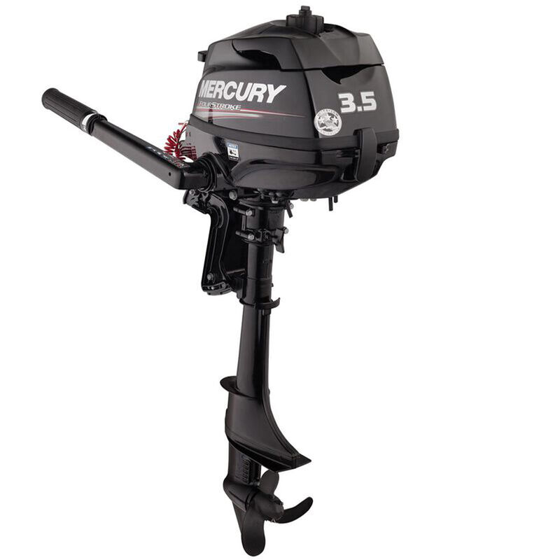 Mercury 3.5hp Tiller FourStroke Outboard Motor - 15" Shaft, Manual Tilt/Trim, Manual Start
