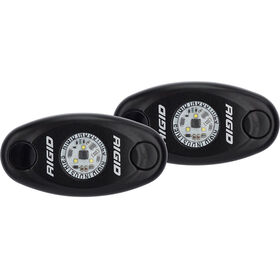 RIGID A-Series Black Low Power LED Light Pair - Neon White