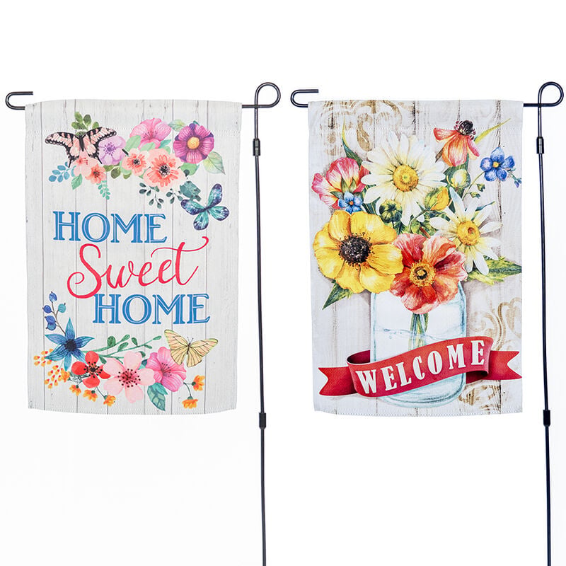 Welcome and Home Sweet Home Garden Flags, 2-Pack image number 1