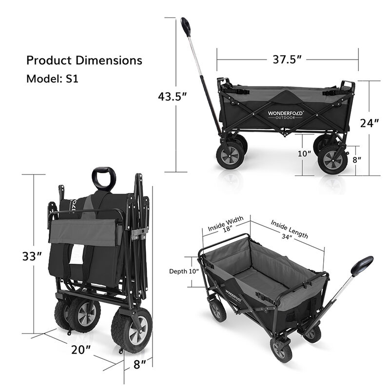 Wonderfold Outdoor S1 Utility Folding Wagon with Stand image number 9