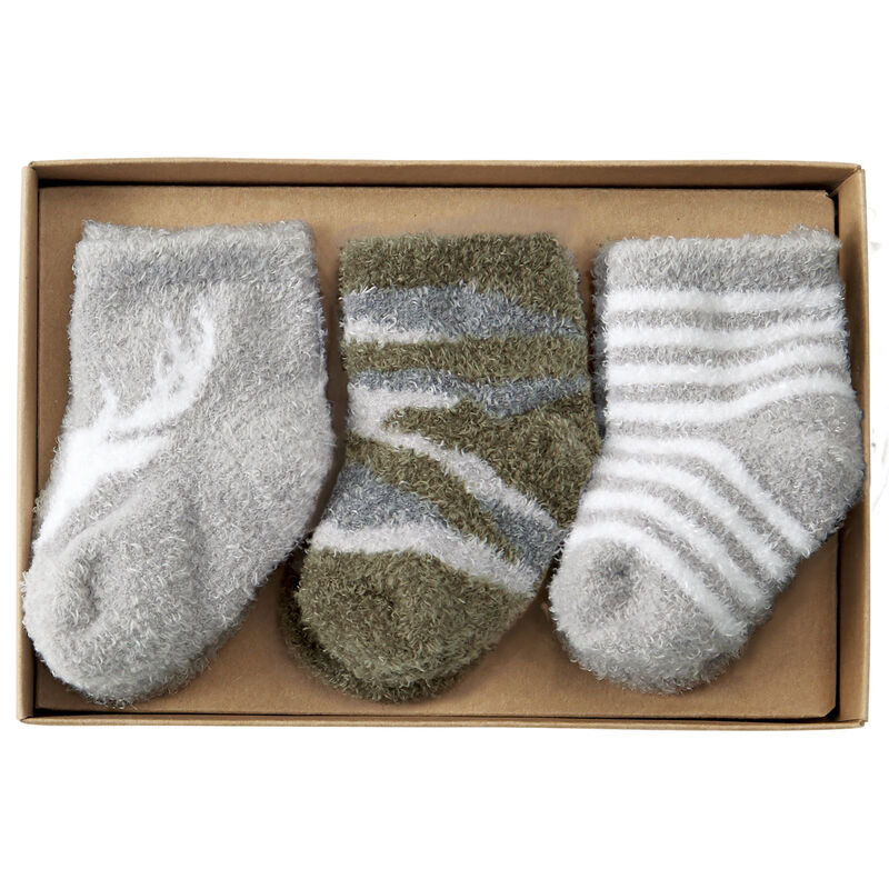 Mud Pie Infant Newborn Little Deer Chenille Socks Set image number 2