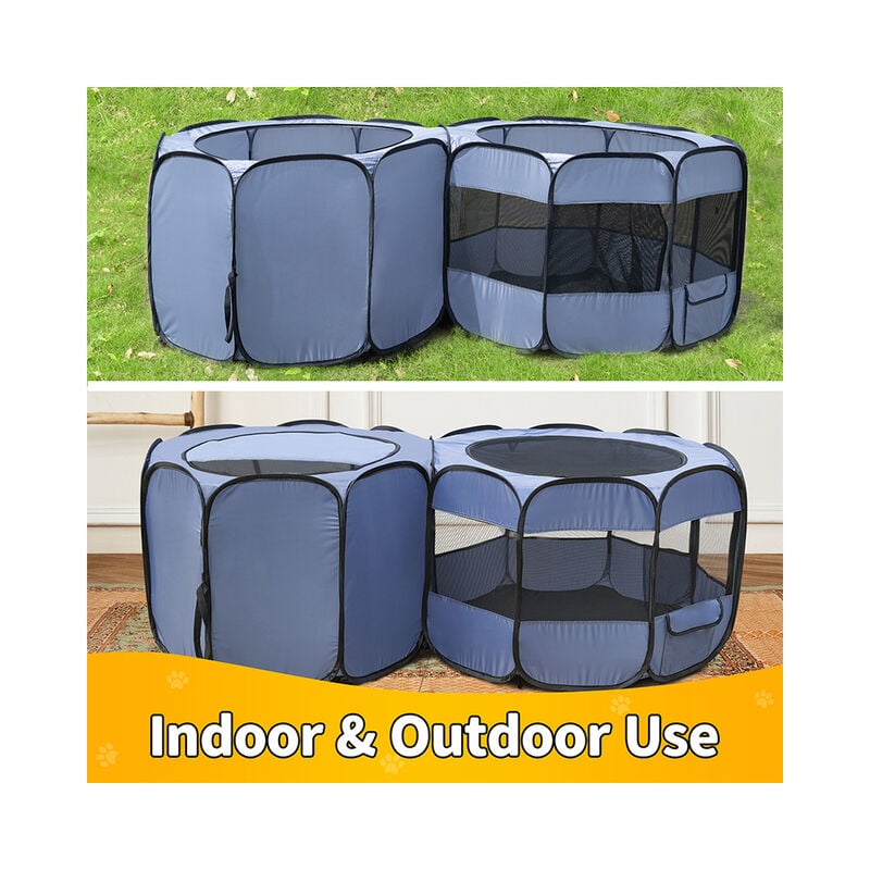 EighteenTek Double Room Pop-Up Pet Playpen, Large image number 5