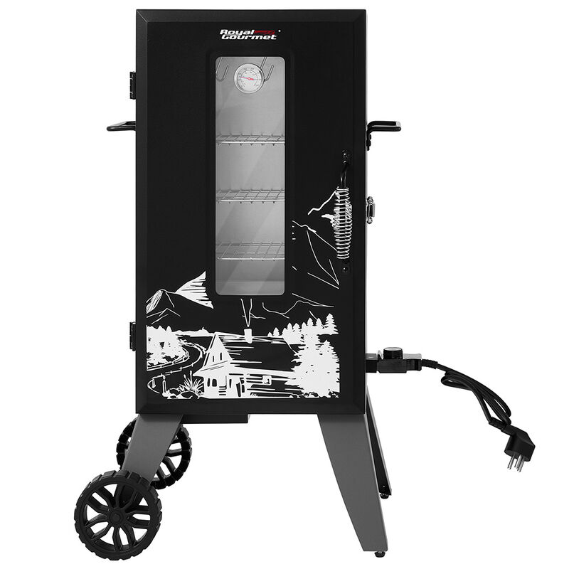 Royal Gourmet SE2806 28-Inch Analog Electric Smoker with 3 Chrome-Plated Smoking Racks image number 7