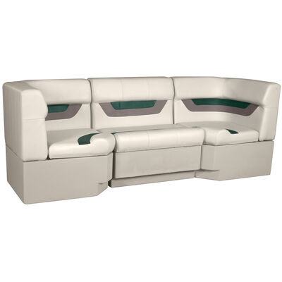 Designer Pontoon Furniture - 86" Rear Seat Package, Platinum/Evergreen/Mocha