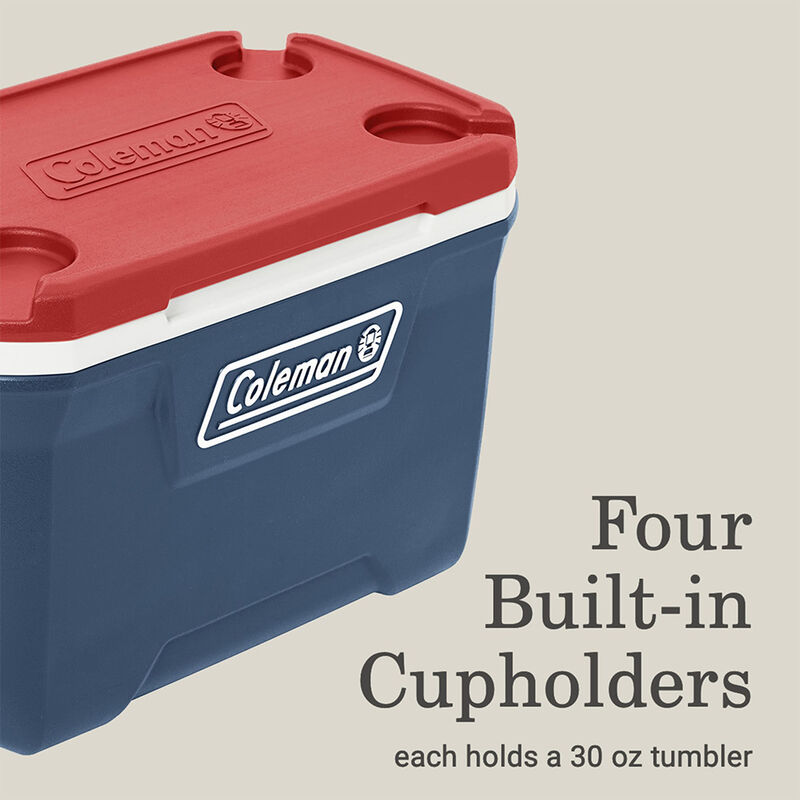 Coleman Classic Series 52-Quart Hard Cooler, Red/White/Blue image number 4