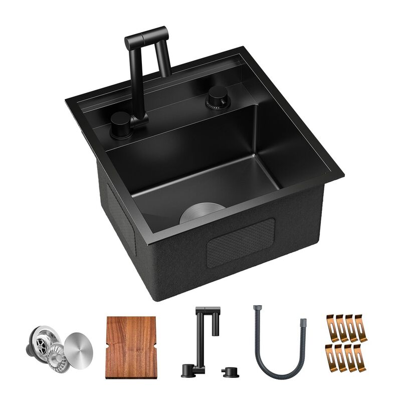 WELLFE RV Kitchen Undermount Bar Sink (16 x 17 x 9 in, 16 Gauge)