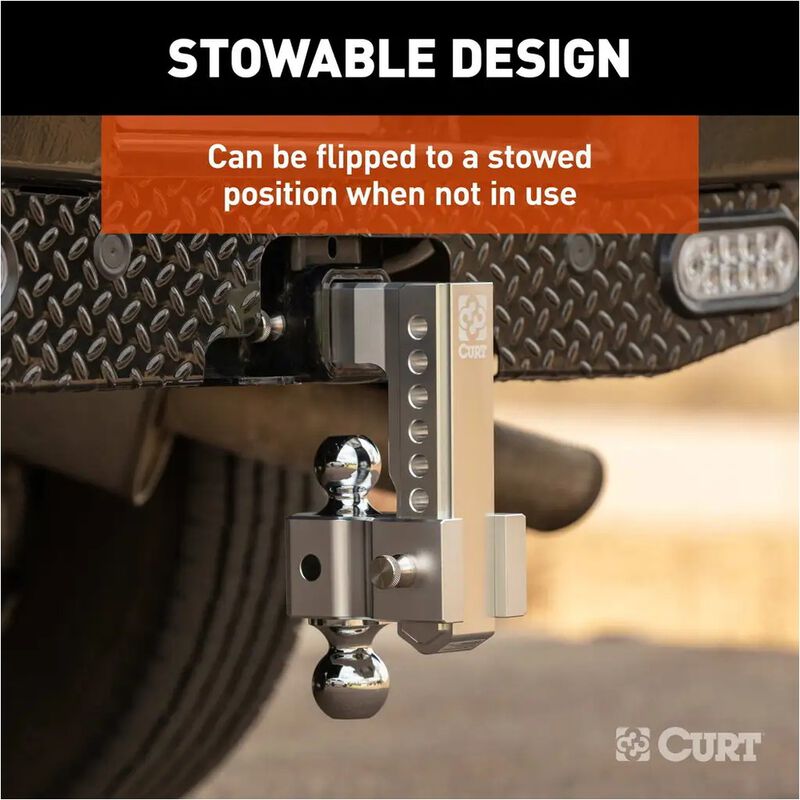 CURT AlumaLite Aluminum Hitch w/Dual Ball, 10 in Drop, 2-1/2 in Shank #45387 image number 10