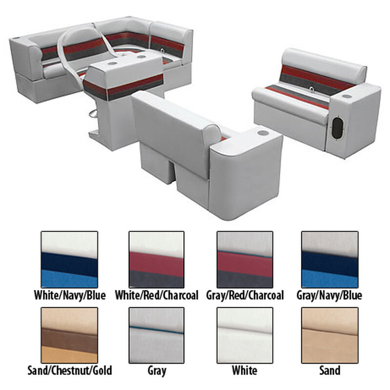 Deluxe Pontoon Furniture w/Classic Base - Complete Boat Package C, White image number 1
