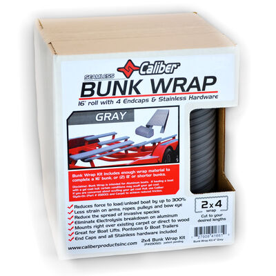 Caliber 2" x 4" Bunk Wrap Kit, 24' Roll with 4 Endcaps, Gray