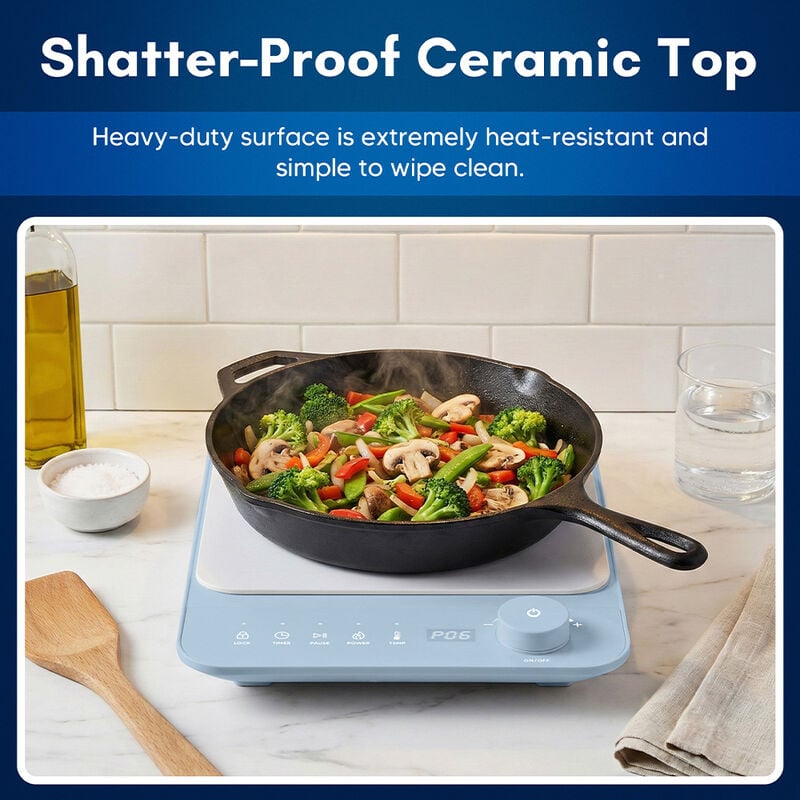 Elite Gourmet SlimStore Induction Cooktop, Blue image number 5