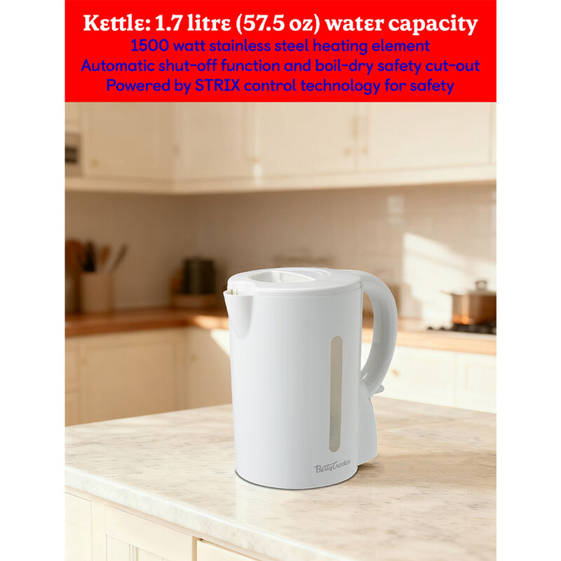 Betty Crocker 3-Piece Kitchen Appliance Set with Coffee Maker, Toaster, and Kettle image number 5