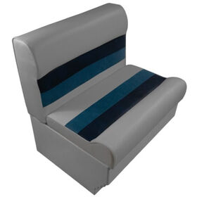 Horizon Manufacturing Premium Series 28" Pontoon Bench Seat Cushion Set w/ Base - Gray/Navy/Blue