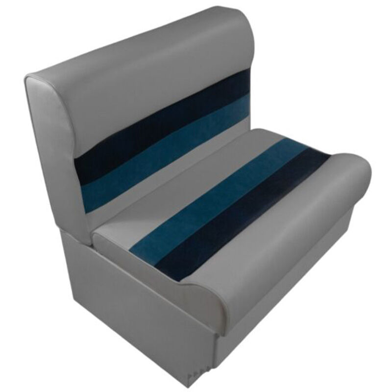 Horizon Manufacturing Premium Series 28" Pontoon Bench Seat Cushion Set w/ Base - Gray/Navy/Blue