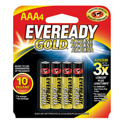 Eveready Gold AAA Alkaline Batteries, 4-pack