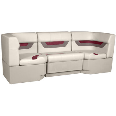 Designer Pontoon Furniture - 86" Rear Seat Package, Platinum/Dark Red/Mocha