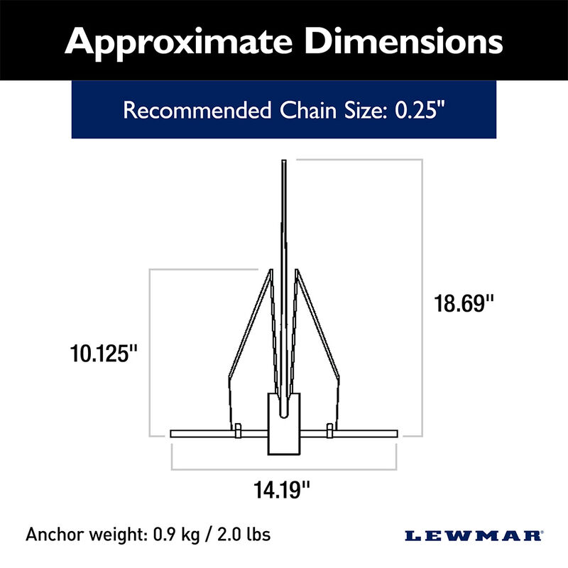 Lewmar LFX Aluminum Fluke Anchor - 2 lbs. image number 2