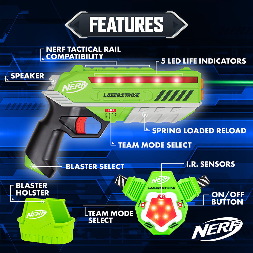 NERF Laser Strike 4 Player Laser Tag Game Pack Complete with 4