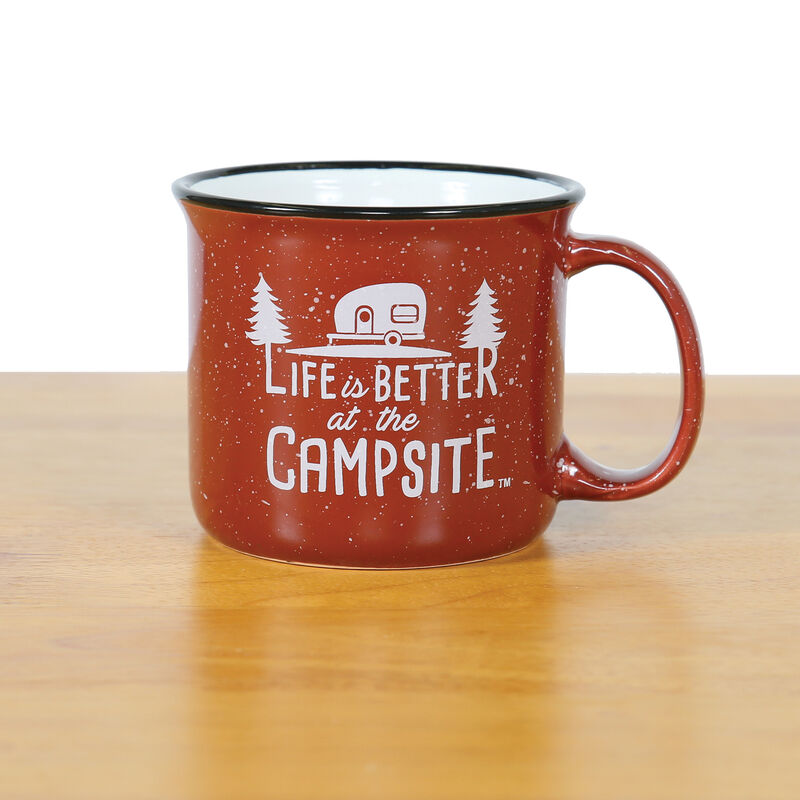 Camco Life is Better at the Campsite Mug, Red Enamel, 14 oz. image number 4