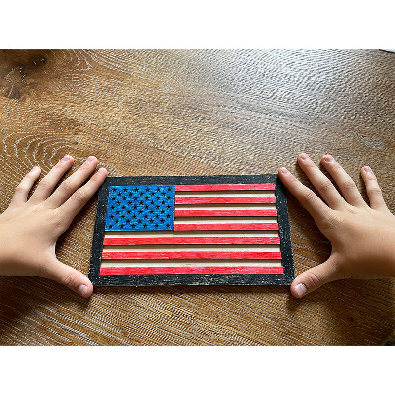 Flags of Valor Veteran Made Wooden 2-Pack USA Flag Build Kit image number 6