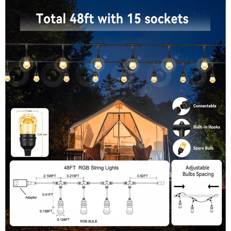 Topus International 48ft Smart String Light image number 6