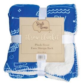 Camp Life Throws, 50&rdquo; x 60&rdquo;, Blue