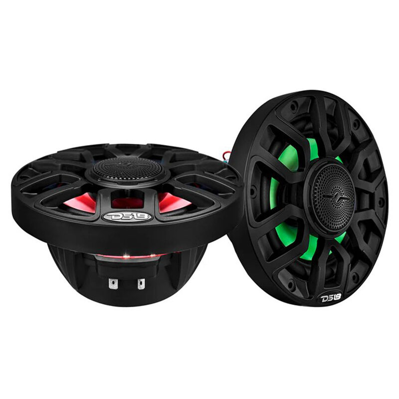DS18 NXL-IQ6 6.5" Two-Way Coaxial Marine Speakers with LED Lights, Pair image number 2