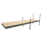Tommy Docks 16' Straight Aluminum Frame With Cedar Decking Complete Dock Package