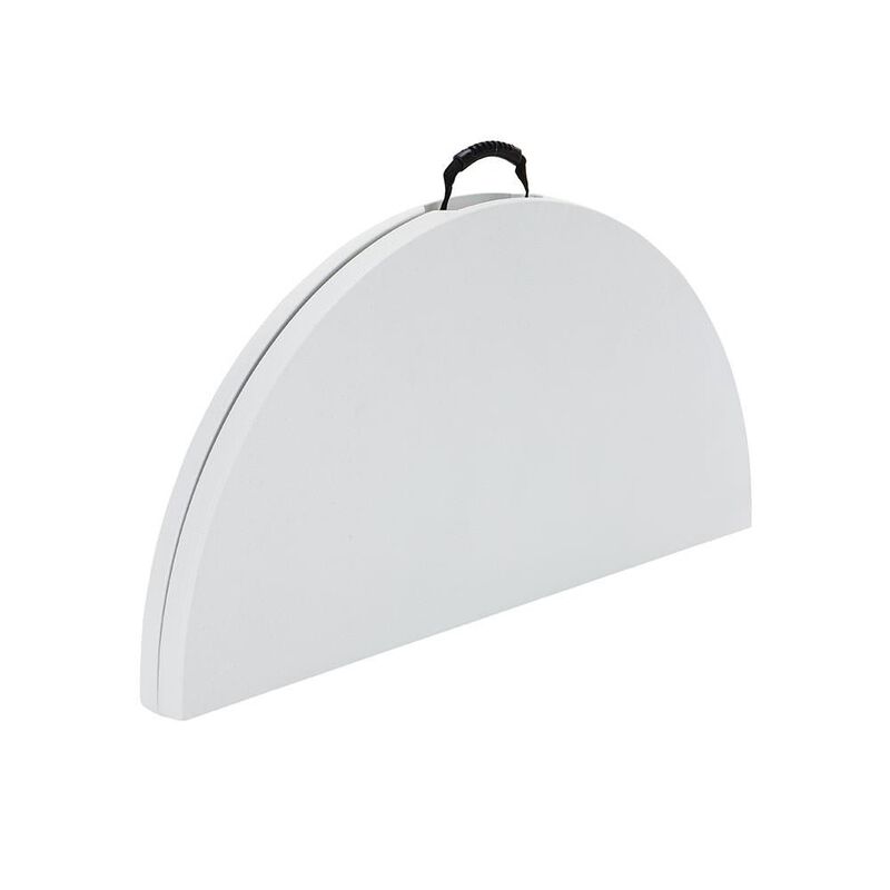 White Round Light Commercial Fold-in-Half Table, 48" image number 2