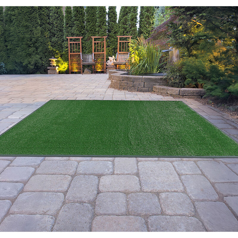 Garland Artificial Grass 12ft x 12ft Large Indoor/Outdoor Area Rug - Green  image number 2