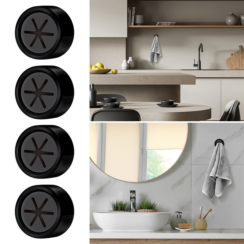 Space and Home Peel-and-Stick Push-In Towel Hooks, 4-Pack image number 2