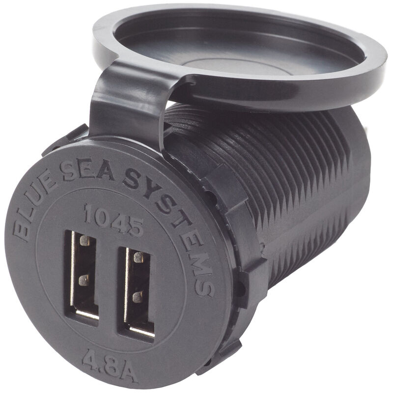 Blue Sea Fast Charge Dual USB Charger With Socket Mount image number 2