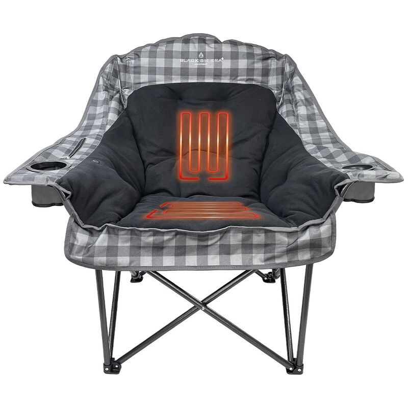 AMX Global Heated Comfort Cloud Chair&mdash;Gray Buffalo Check image number 4