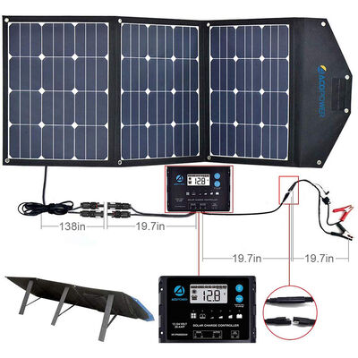 ACOPOWER LTK 120W Foldable Solar Panel Suitcase with 10A Charge Controller