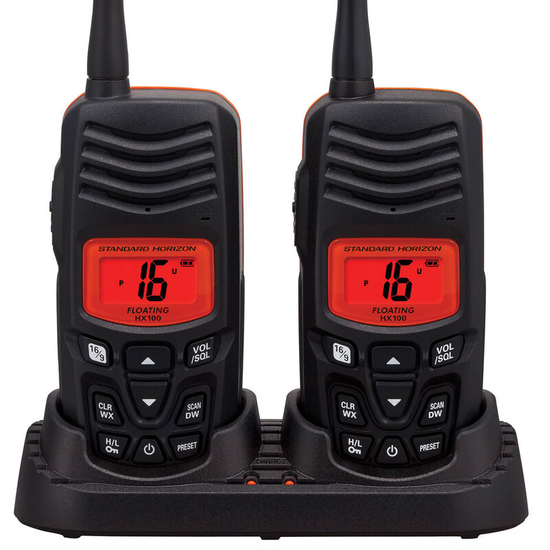 Standard Horizon HX100 Floating Handheld VHF Radio Two-Pack image number 1